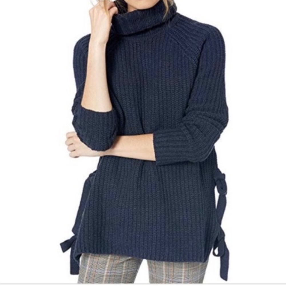 Ugg Ceanne Turtleneck wool blend tie sides sweater black XL